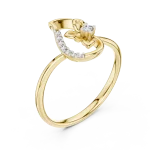 Ethereal Round Brilliant Floral Silhouette Solitaire Ring