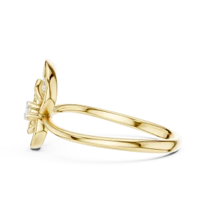 Ethereal Round Brilliant Floral Silhouette Solitaire Ring - Image 4