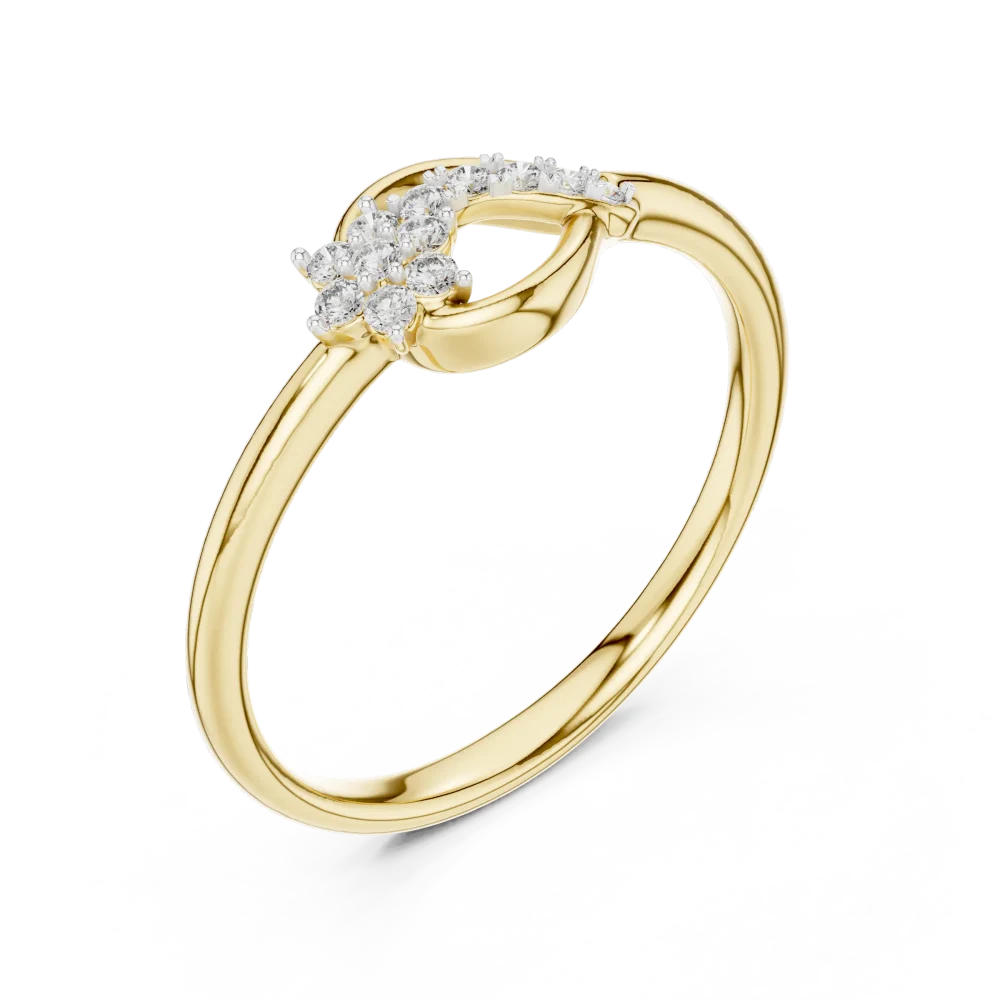 Discover the radiant elegance of our fluid round DIAMEUR diamond cluster ring. Handcrafted for brilliance, it is the ultimate modern luxury staple.