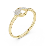 Fluid Luminary Round Brilliant Pavé-Set Cluster Ring