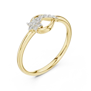 Fluid Luminary Round Brilliant Pavé-Set Cluster Ring