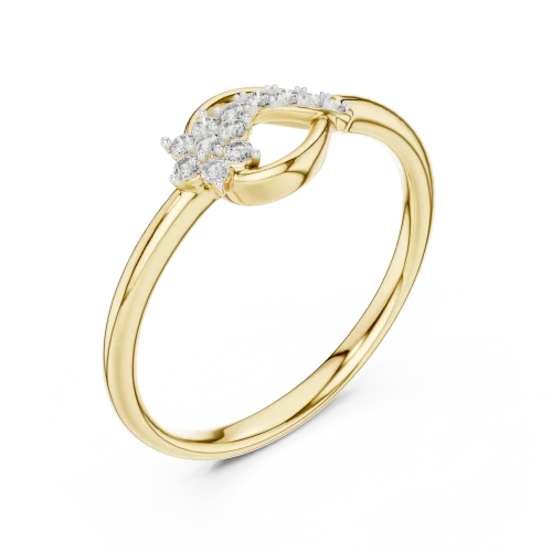 Fluid Luminary Round Brilliant Pavé-Set Cluster Ring