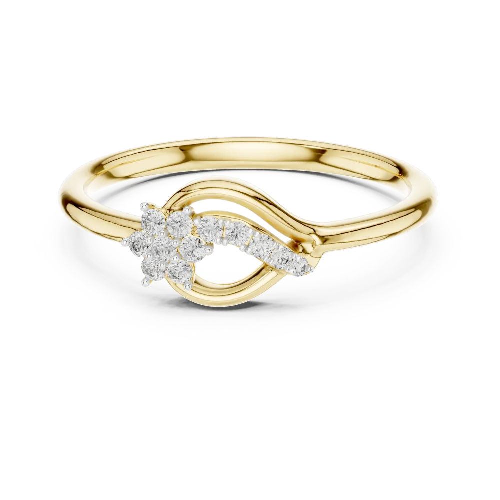 Fluid Luminary Round Brilliant Pavé-Set Cluster Ring - Image 2