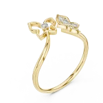 Ethereal Butterfly Silhouette Round Diamond Open Ring