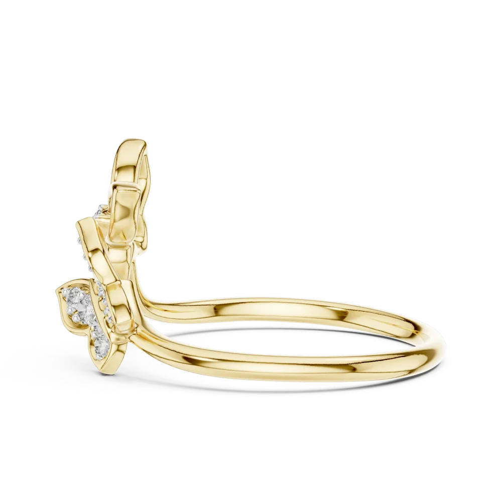 Ethereal Butterfly Silhouette Round Diamond Open Ring - Image 4