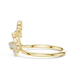 Ethereal Butterfly Silhouette Round Diamond Open Ring - Image 4