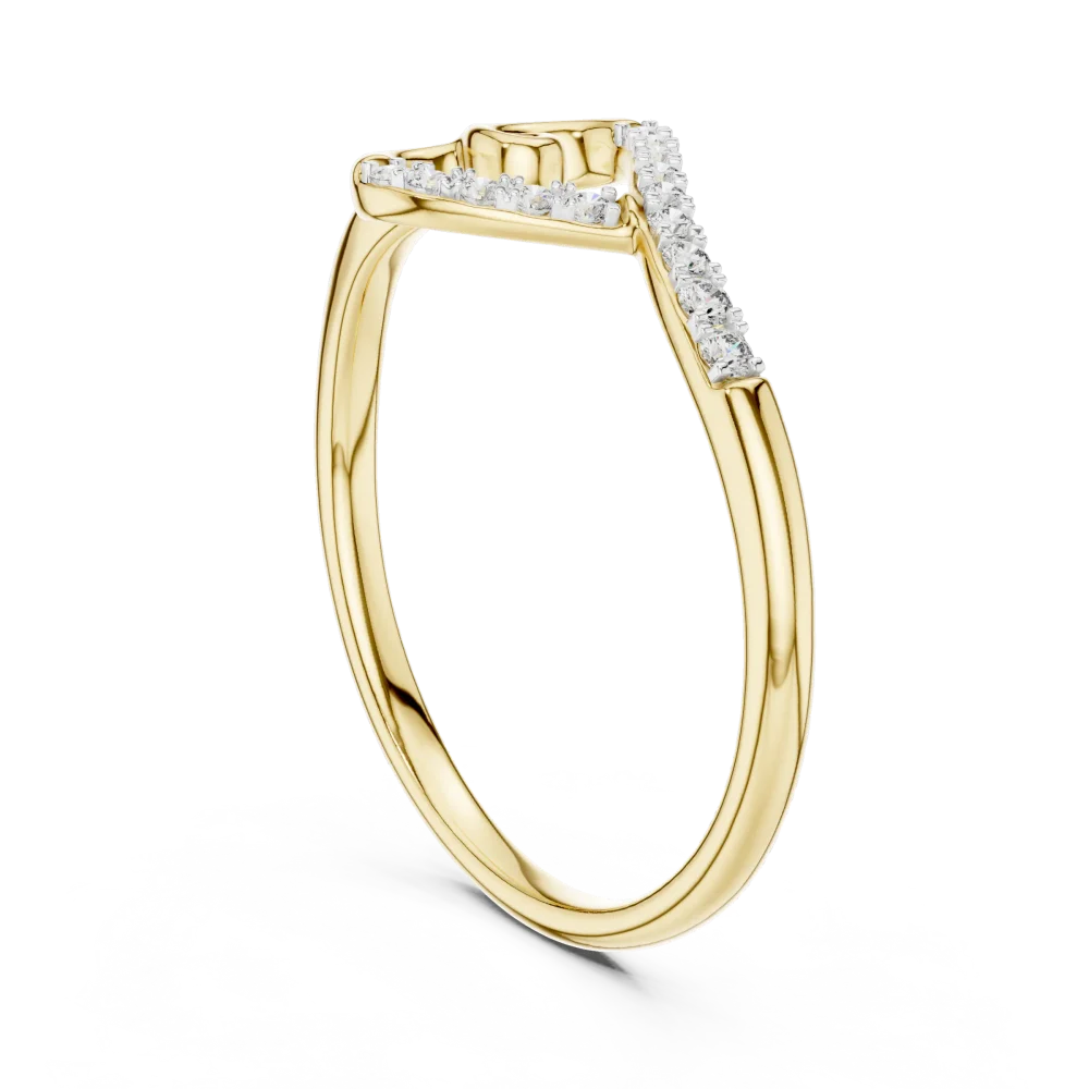 Fluid Silhouette Round Brilliant Pavé-Set Casual Ring - Image 3