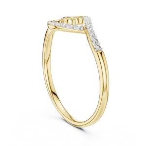 Fluid Silhouette Round Brilliant Pavé-Set Casual Ring - Image 3