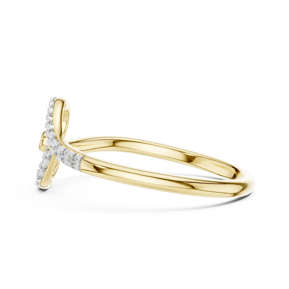 Fluid Silhouette Round Brilliant Pavé-Set Casual Ring - Image 4
