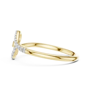 Fluid Silhouette Round Brilliant Pavé-Set Casual Ring - Image 4