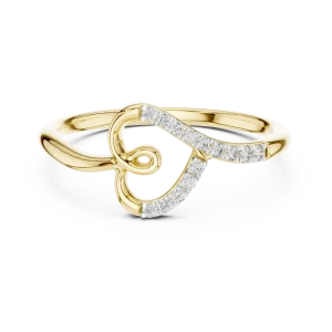 Fluid Silhouette Round Brilliant Pavé-Set Casual Ring - Image 2