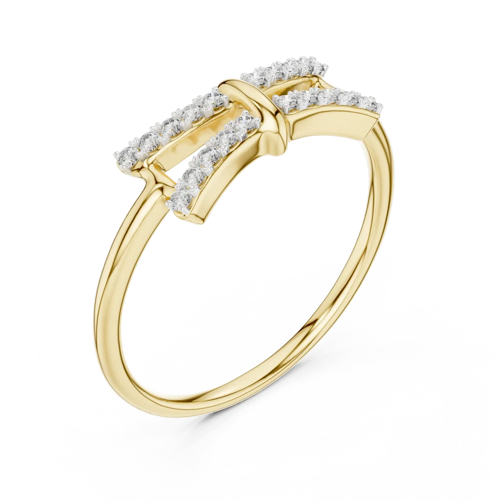 Elevate your look with this geometric pavé band, featuring brilliant DIAMEUR DIAMEUR lab-grown diamonds. A modern classic for any fine collection.