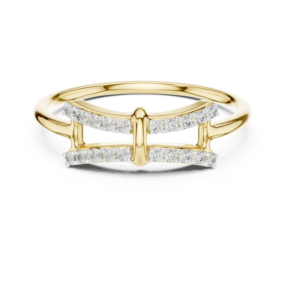 Symmetry Round Pavé-Set Architectural Geometric Band - Image 2