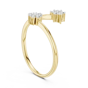 Fluid Silhouette Round DIAMEUR Diamond Bypass Statement Ring - Image 3