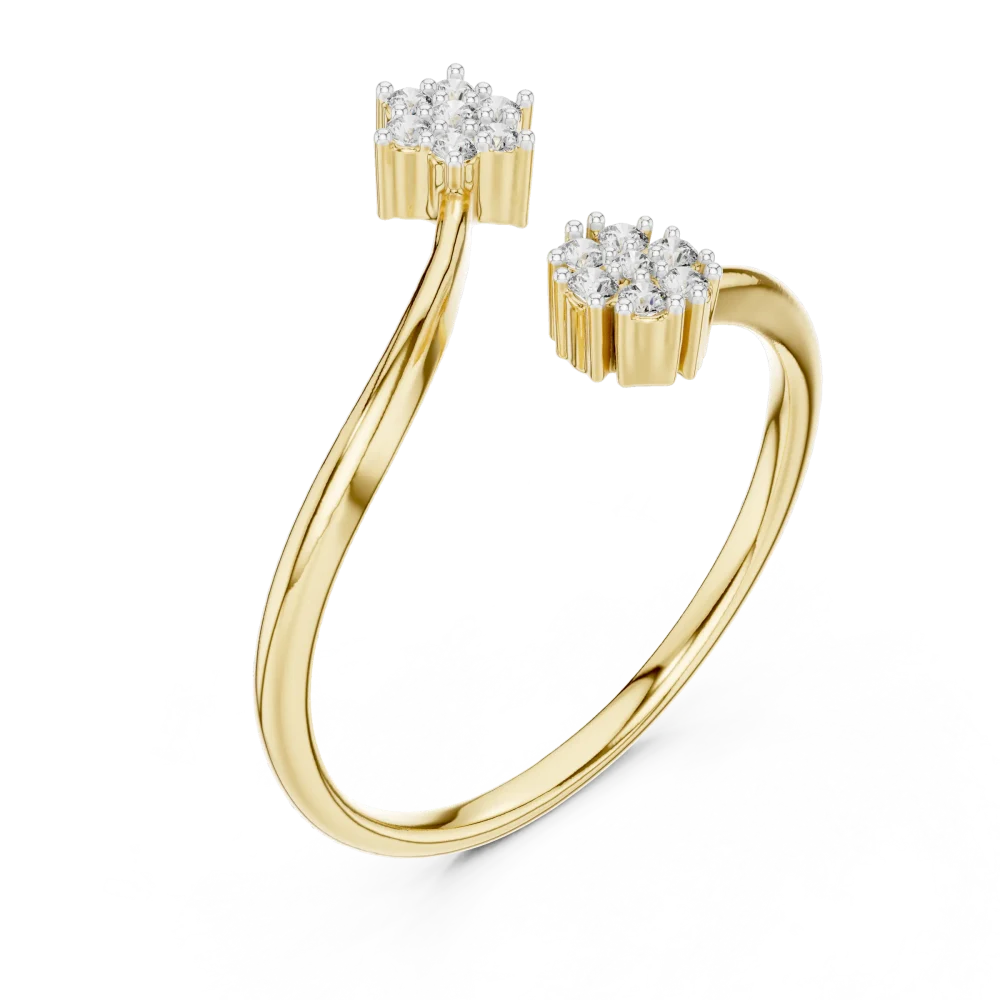 Discover the elegance of our fluid bypass ring, featuring radiant DIAMEUR lab-grown diamonds. Elevate your collection with this modern essential.