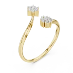 Fluid Silhouette Round DIAMEUR Diamond Bypass Statement Ring