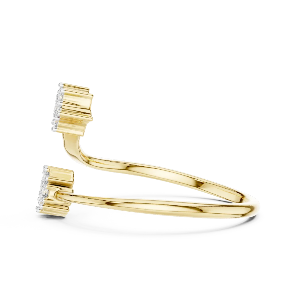 Fluid Silhouette Round DIAMEUR Diamond Bypass Statement Ring - Image 4