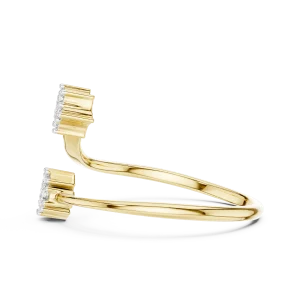 Fluid Silhouette Round DIAMEUR Diamond Bypass Statement Ring - Image 4