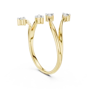 Fluidity Four-Stone Round Brilliant Contemporary Bypass Ring - Image 3