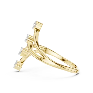 Fluidity Four-Stone Round Brilliant Contemporary Bypass Ring - Image 4