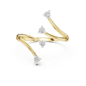 Fluidity Four-Stone Round Brilliant Contemporary Bypass Ring - Image 2