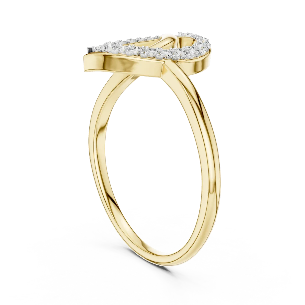 Symmetry Pavilion Round Diamond Pavé-Set Architectural Ring - Image 3