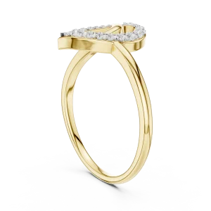 Symmetry Pavilion Round Diamond Pavé-Set Architectural Ring - Image 3