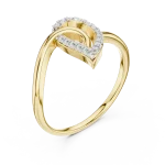 Symmetry Pavilion Round Diamond Pavé-Set Architectural Ring
