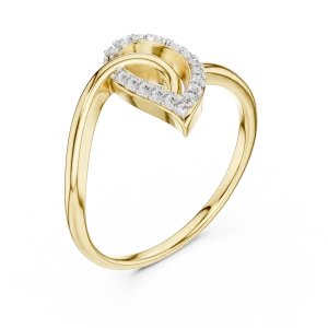 Symmetry Pavilion Round Diamond Pavé-Set Architectural Ring