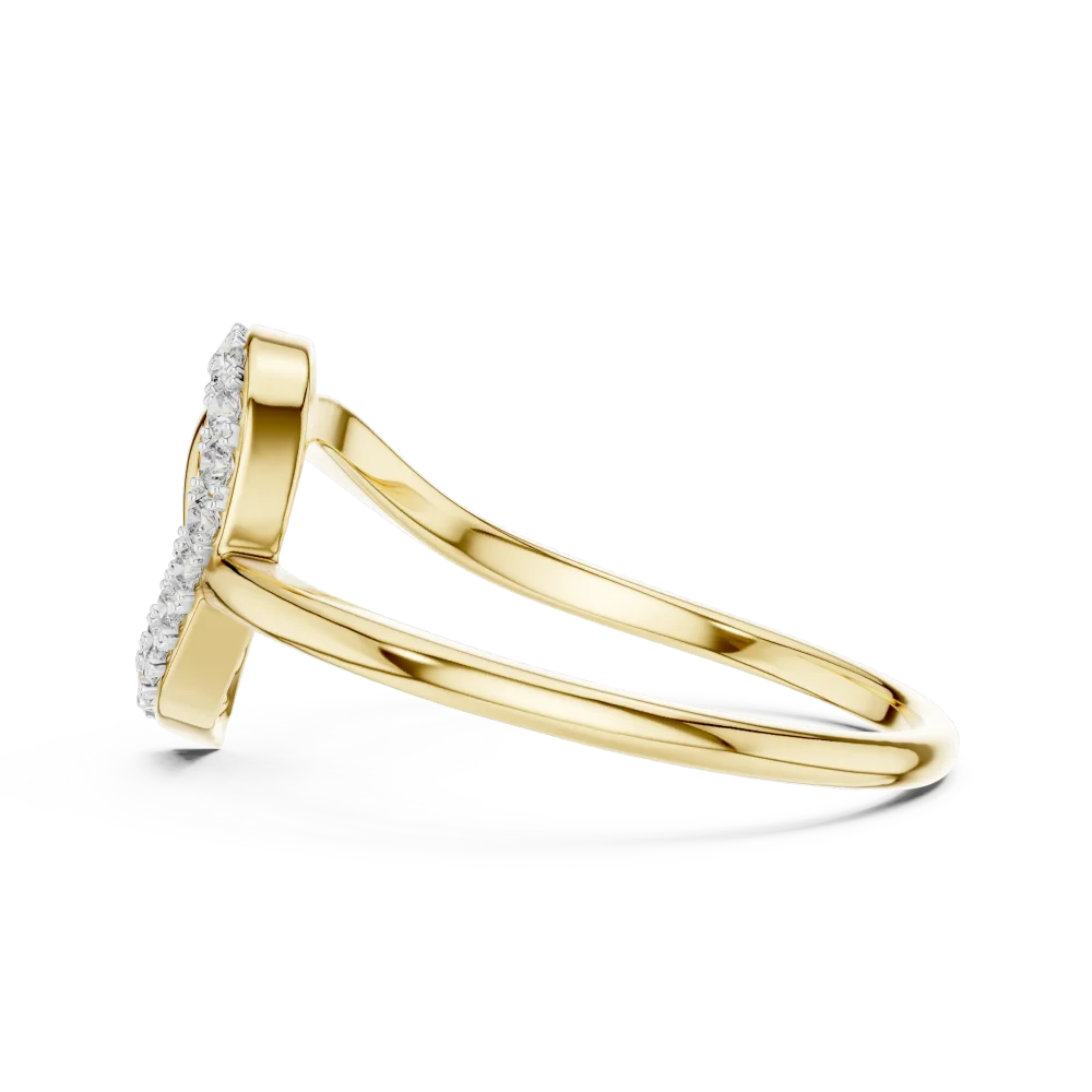 Symmetry Pavilion Round Diamond Pavé-Set Architectural Ring - Image 4
