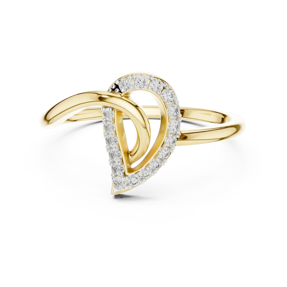 Symmetry Pavilion Round Diamond Pavé-Set Architectural Ring - Image 2