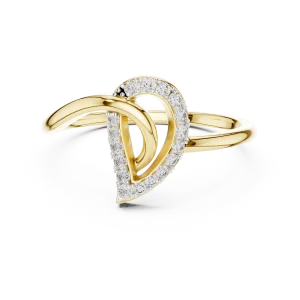 Symmetry Pavilion Round Diamond Pavé-Set Architectural Ring - Image 2