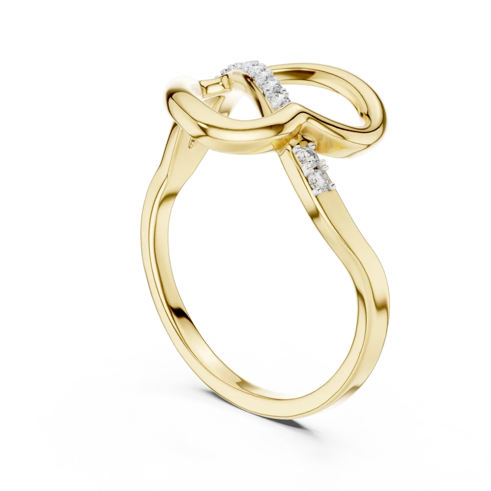 Fluid Silhouette Round Diamond Statement Band - Image 3