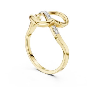 Fluid Silhouette Round Diamond Statement Band - Image 3