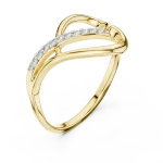 Fluid Silhouette Round Diamond Statement Band