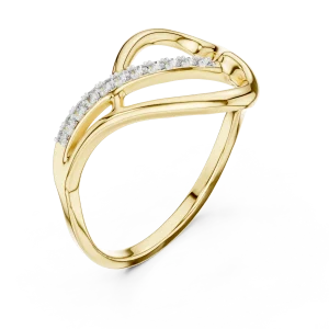 Fluid Silhouette Round Diamond Statement Band