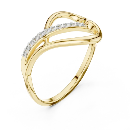 Fluid Silhouette Round Diamond Statement Band