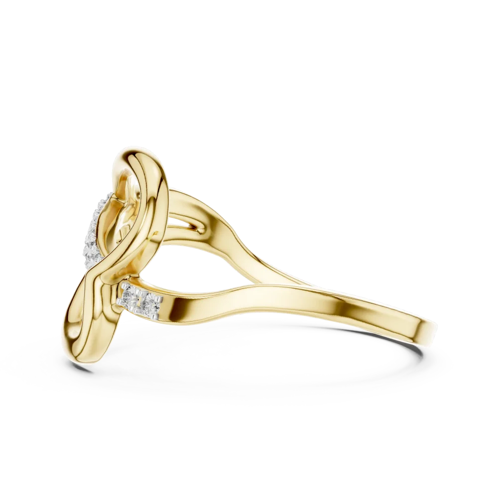 Fluid Silhouette Round Diamond Statement Band - Image 4