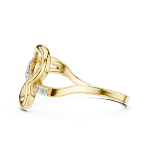 Fluid Silhouette Round Diamond Statement Band - Image 4