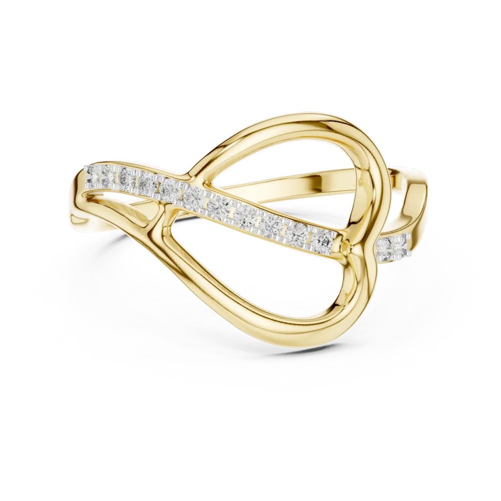 Fluid Silhouette Round Diamond Statement Band - Image 2