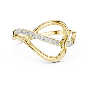 Fluid Silhouette Round Diamond Statement Band - Image 2