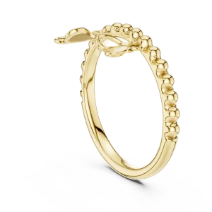 Petite Round Beaded Silhouette Charm Ring - Image 3