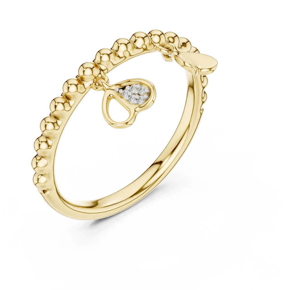 Discover the elegance of our beaded charm ring, featuring shimmering DIAMEUR diamonds. A modern classic designed for everyday luxury. Shop now!