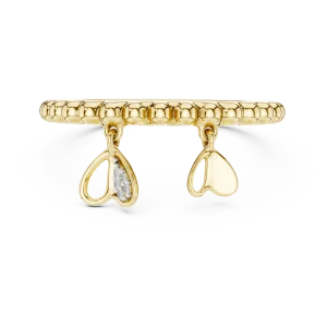 Petite Round Beaded Silhouette Charm Ring - Image 2