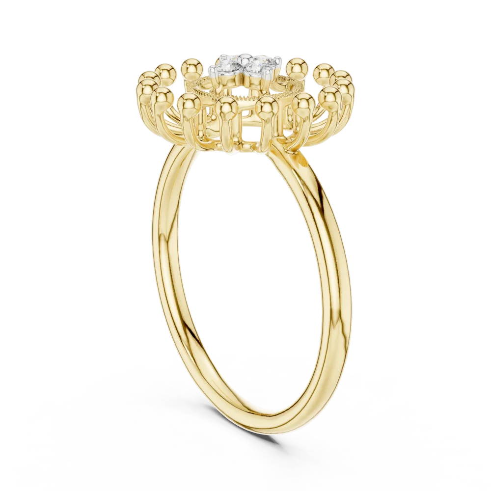 Radiant Aura Round Cut Architectural Statement Ring - Image 3