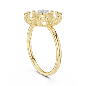 Radiant Aura Round Cut Architectural Statement Ring - Image 3