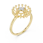 Radiant Aura Round Cut Architectural Statement Ring