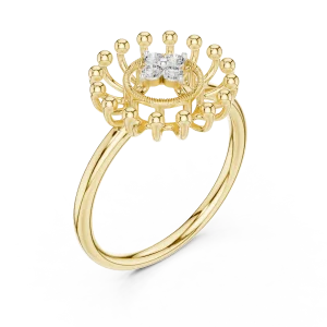 Radiant Aura Round Cut Architectural Statement Ring