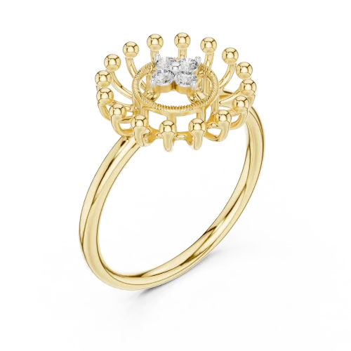 Radiant Aura Round Cut Architectural Statement Ring
