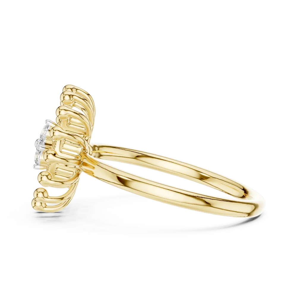 Radiant Aura Round Cut Architectural Statement Ring - Image 4